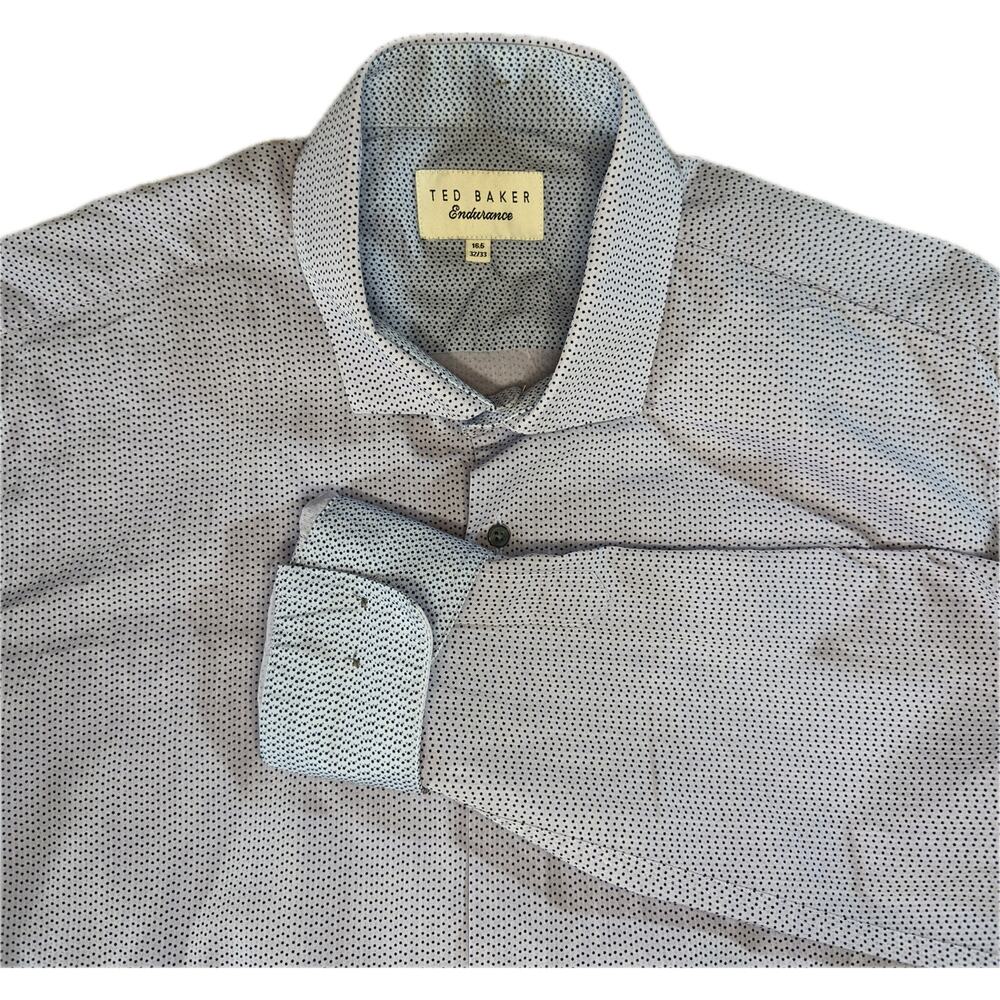 Ted Baker Endurance Shirt Mens 16.5 32/33 Contrast Trim Cotton Button Front‎